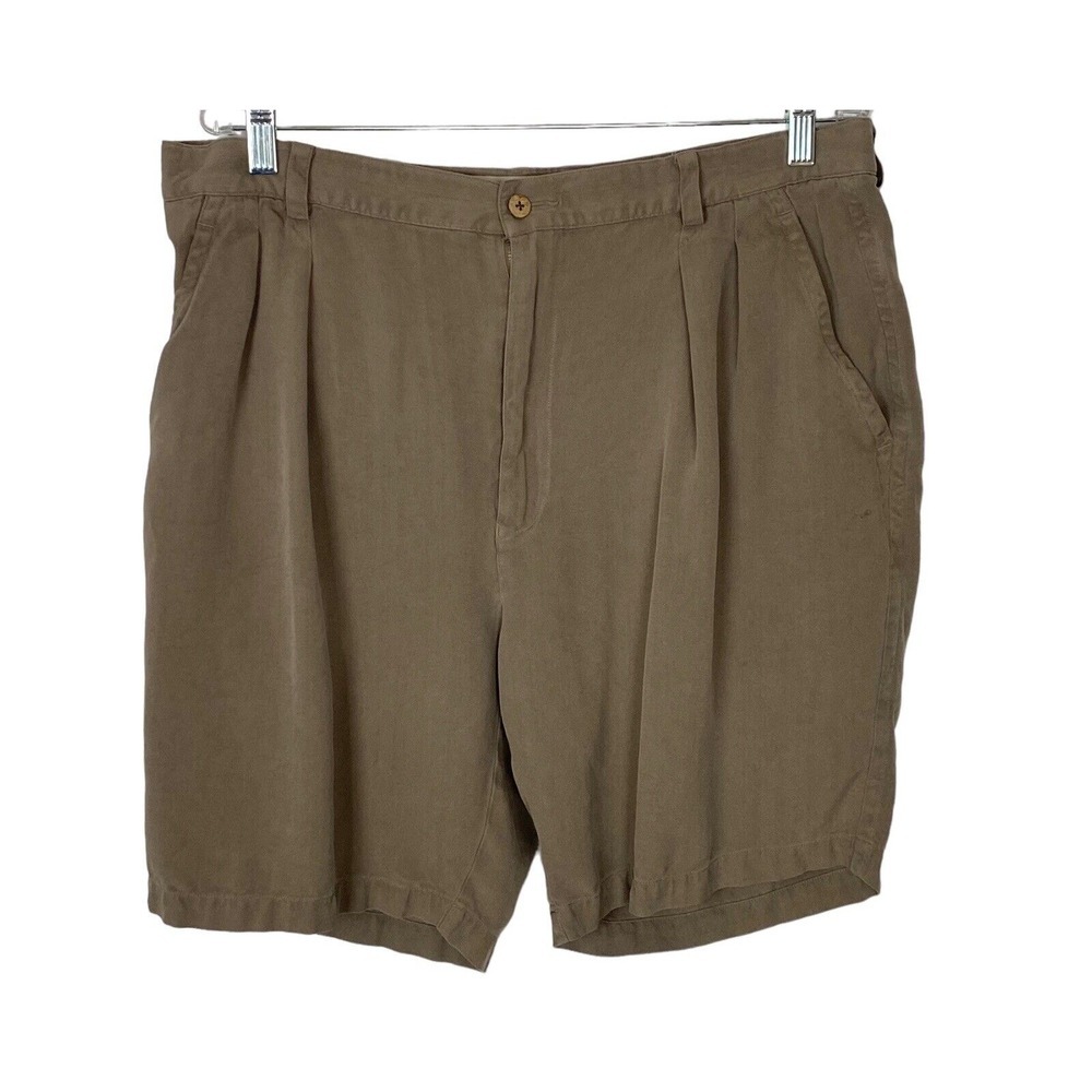 TOMMY BAHAMA Men Silk Shorts Relax Fit Sz 38 Khaki Vacation Travel 78-6